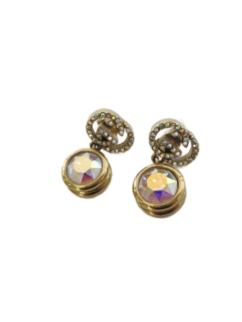 Gucci Interlocking G Aurora Stone Single Earring Gold